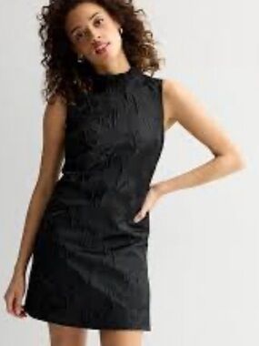 Draper James Black Sleeveless Ruffle Tie-Back Dress